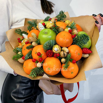 Новогодний фруктовый букет Новогодний фруктовый букет