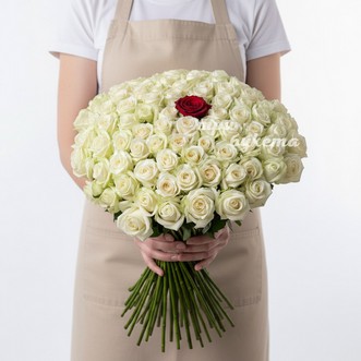 100 белых и 1 красная роза 100 белых и 1 красная роза